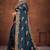blue color georgette embroidered saree with un-stitched blouse