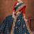 blue color georgette embroidered saree with un-stitched blouse