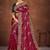 pink color georgette embroidered saree with un-stitched blouse