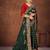 green color georgette embroidered saree with un-stitched blouse