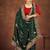 green color georgette embroidered saree with un-stitched blouse