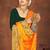 yellow color georgette embroidered saree with un-stitched blouse