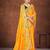 yellow color georgette embroidered saree with un-stitched blouse