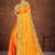 yellow color georgette embroidered saree with un-stitched blouse