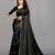 black color georgette siroski work border saree with un-stitched blouse