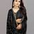 black color georgette siroski work border saree with un-stitched blouse