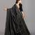 black color georgette siroski work border saree with un-stitched blouse