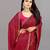rani pink color georgette siroski work border saree with un-stitched blouse
