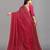 rani pink color georgette siroski work border saree with un-stitched blouse