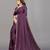 purple color georgette siroski work border saree with un-stitched blouse
