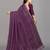 purple color georgette siroski work border saree with un-stitched blouse