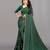 green color georgette siroski work border saree with un-stitched blouse