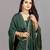 green color georgette siroski work border saree with un-stitched blouse