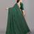 green color georgette siroski work border saree with un-stitched blouse