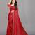 red color georgette siroski work border saree with un-stitched blouse