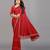 red color georgette siroski work border saree with un-stitched blouse