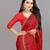 red color georgette siroski work border saree with un-stitched blouse
