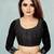 black color georgette siroski work border saree with un-stitched blouse