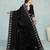 black color georgette siroski work border saree with un-stitched blouse