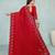 red color georgette siroski work border saree with un-stitched blouse