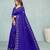 blue color georgette siroski work border saree with un-stitched blouse
