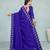blue color georgette siroski work border saree with un-stitched blouse