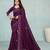 purple color georgette siroski work border saree with un-stitched blouse