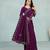 purple color georgette siroski work border saree with un-stitched blouse