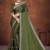 mehendi color georgette siroski work border saree with un-stitched blouse