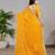yellow color georgette siroski work border saree with un-stitched blouse