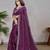 purple color georgette siroski work border saree with un-stitched blouse