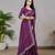 purple color georgette siroski work border saree with un-stitched blouse