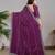 purple color georgette siroski work border saree with un-stitched blouse