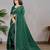 green color georgette siroski work border saree with un-stitched blouse