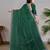 green color georgette siroski work border saree with un-stitched blouse