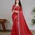 red color georgette siroski work border saree with un-stitched blouse