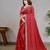 red color georgette siroski work border saree with un-stitched blouse