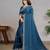 blue color georgette siroski work border saree with un-stitched blouse
