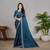blue color georgette siroski work border saree with un-stitched blouse