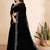 black color georgette siroski work border saree with un-stitched blouse