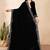 black color georgette siroski work border saree with un-stitched blouse