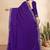 purple blue color georgette siroski work border saree with un-stitched blouse