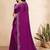 wine blue color georgette siroski work border saree with un-stitched blouse