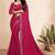 rani pink color georgette siroski work border saree with un-stitched blouse