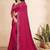 rani pink color georgette siroski work border saree with un-stitched blouse