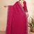 rani pink color georgette siroski work border saree with un-stitched blouse