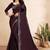 brown color georgette siroski work border saree with un-stitched blouse