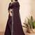 brown color georgette siroski work border saree with un-stitched blouse