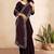 brown color georgette siroski work border saree with un-stitched blouse