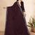 brown color georgette siroski work border saree with un-stitched blouse